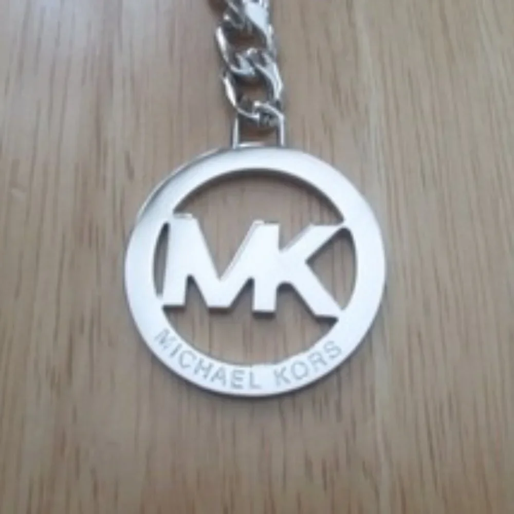 Michael Kors MK Chain Logo Charm, Key Chain, Handbag Medallion -  Silver